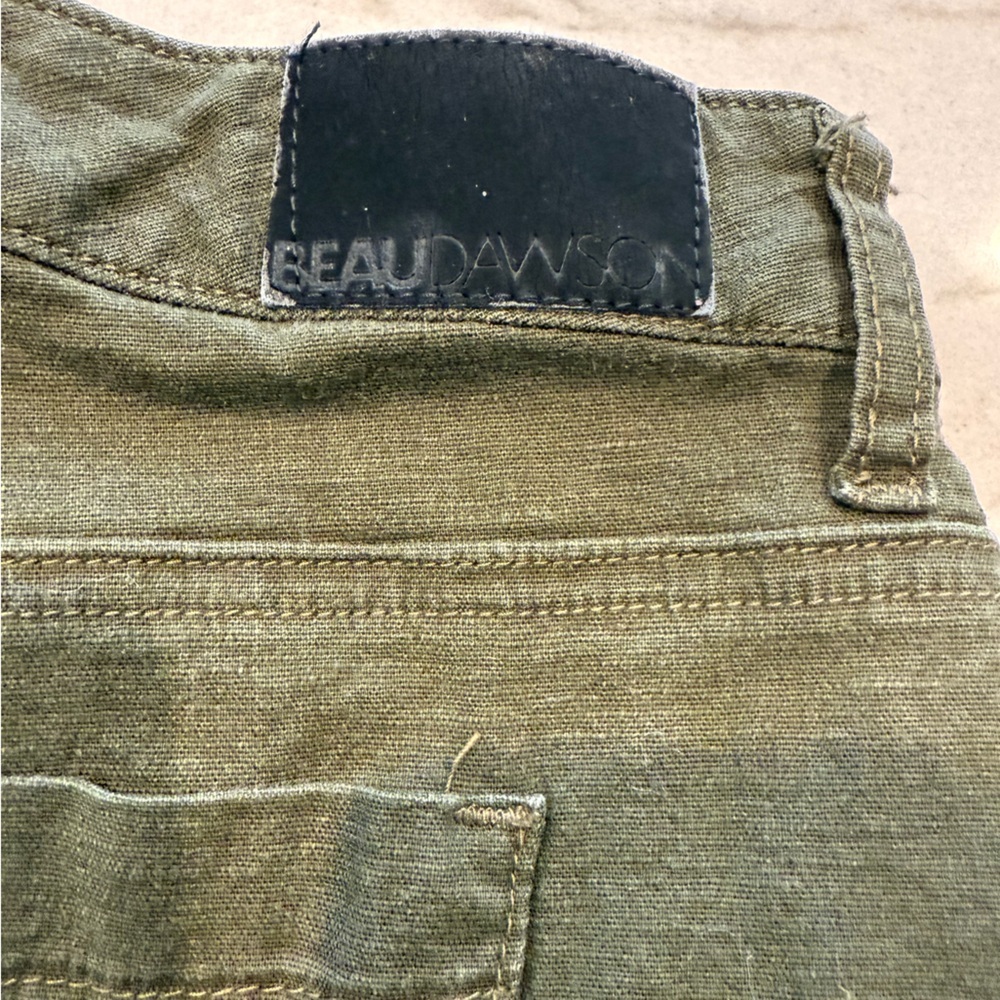 Beau Dawson Deep Olive Mid to High Rise Bootcut Lightweight Jeans - Picture 3 of 9